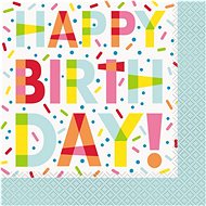Napkins Happy Birthday - Doughnut - 33 x 33cm - 16 pcs - Paper Napkins