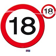 Place setting road sign 18, 4x plate, 4x glass - Dish Set