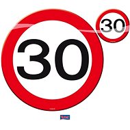 Place setting road sign 30, 4x plate, 4x glass - Dish Set
