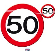 Place setting road sign 50, 4x plate, 4x glass - Dish Set