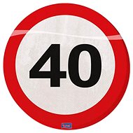 Napkins with Traffic Sign and 40, 33x33cm 20 pcs/pack - Paper Napkins