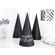 Party hats black - descriptive - 21.5 cm - 6 pcs - Party Hats