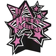 3d decoration - happy birthday - zebra - 35 cm - Party Accessories
