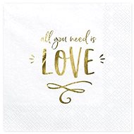 Napkins - Love - White - Wedding - 33x33cm - 20 pcs - Paper Napkins