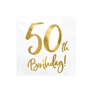 Napkins 50 years - Birthday - White - 33 x 33cm, 20 pcs - Paper Napkins