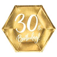 Paper Plates 30 years - Gold - 20cm, 6 pcs - Set of Plates