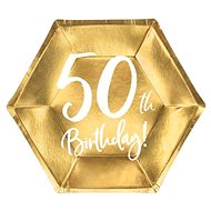 Paper Plates 50 years - Gold - 20cm, 6 pcs - Set of Plates