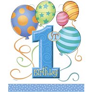 Gift Bag 1. Birthday 8 pcs Blue Plastic 18,5x23cm - Gift Bag