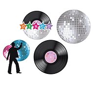 Disco decoration 4 pcs - 28x28 cm - 80s - Party Accessories