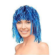 Foil wig blue - Wig