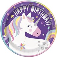 Unicorn plates - unicorn - birthday - 8 pcs, 22 cm - Plate