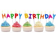 Happy Birthday Candles - 13 pcs - 7.5cm - Candle