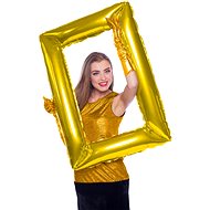 Foil Balloon, 85x60cm, Selfie Frame, Gold - Balloons