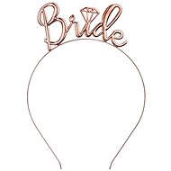 Party metal headband Bride, gold and pink - Costume Accessory