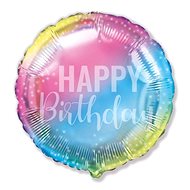 Foil Balloon 45cm Round Rainbow Happy Birthday - Birthday - Balloons