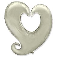 Foil Balloon Heart Twisted - Silver 90cm - Balloons