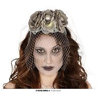 Headband - Veil of Grey Roses - Halloween - Costume Accessory