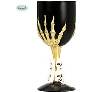 Black cup with skulls, 17,5 cm - halloween - Glass