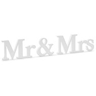 Wooden sign “Mr &amp; Mrs“ - Mr. and Mrs. - white, 50 x 9.5 cm - Party Accessories