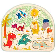 B-Toys Wooden Puzzle with Dinosaur Handles - Puzzle