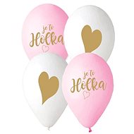 SMART BALLOONS Czech Printed Balloon - Pink and White - 30cm - 5 pcs - Balloons
