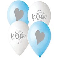 SMART BALLOONS Czech Printed Balloon - Blue and White - 30cm - 5 pcs - Balloons