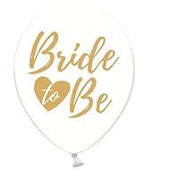 Inflatable Balloons, 30cm, Bride To Be, Transparent with Gold Lettering, 6 pcs - Balloons