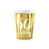 Paper cups 50 years - birthday - happy birthday - gold - 220 ml, 6pcs - Drinking Cup