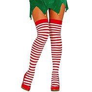 Christmas striped knee high boots - santa claus - Costume Accessory
