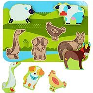 Lucy & Leo 226 Állatkák a farmon - fa formaillesztő puzzle, 7 részes - Kirakós játék