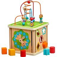 Lucy & Leo 248 Wooden Motor Cube 5-in-1 with Clock - Motor Skill Toy