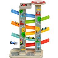 Lucy & Leo 204 Fast Cars - Slide with Wooden Cars and 6 Slides - Slot Car Track