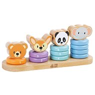 Sun baby wooden rings animals - Sort and Stack Tower