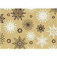 Weihnachtsgeschenkpapier - 1 m  x 70 cm - Gold mit Sternen - Geschenkpapier