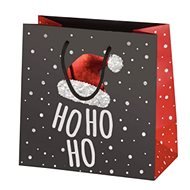 Vánoční dárková taška 16,5x16,5x9 HO HO HO - Dárková taška