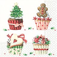Christmas Napkins 25/3/20 Cup Cakes - Paper Napkins