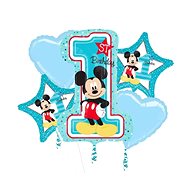 Balloon Set - Mickey Mouse - 1st Birthday - 5 Foil Balloons - Balloons