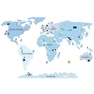 Kopko wall stickers world map - blue - Self-Adhesive Decoration