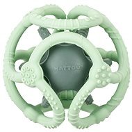 Nattou Teether Silicone Ball 2-in-1 without BPA 10cm Mint - Baby Teether