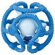 Nattou Szilikon rágóka labda 2 az 1-ben BPA-mentes 10 cm kék - Baba rágóka