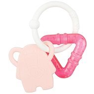 Nattou Silicone Teether with Cooling Part without BPA Pink Elephant - Baby Teether