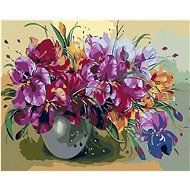 Painting by Numbers - Irises in a Vase, 50x40 cm, stretched canvas on frame - Painting by Numbers