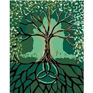 Painting by numbers - Tree with roots, 40x50 cm, stretched canvas on frame - Painting by Numbers