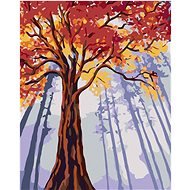 Maľovanie podľa čísel - Vysoký jesenný strom, 40 x 50 cm, napnuté plátno na ráme - Maľovanie podľa čísel