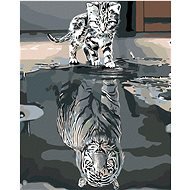 Malen nach Zahlen - Katze oder Tiger, 80x100 cm, ohne Rahmen und ohne Leinwand - Malen nach Zahlen