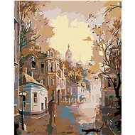 Painting by Numbers - Morning Quiet Town, 40x50 cm, stretched canvas on frame - Painting by Numbers