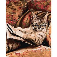 Painting by Numbers - Cat with Glasses, 40x50 cm, off canvas on frame - Painting by Numbers