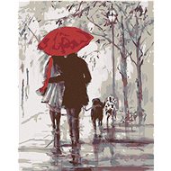 Painting by Numbers - On a Walk with Dogs, 40x50 cm, stretched canvas on frame - Painting by Numbers