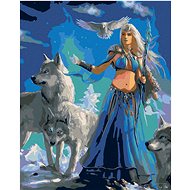 Painting by Numbers - Mistress of Wolves, 40x50 cm, stretched canvas on frame - Painting by Numbers