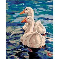 Painting by Numbers - Two Ducks on Water, 40x50cm,without Frame and Stretching of the Canvas - Painting by Numbers